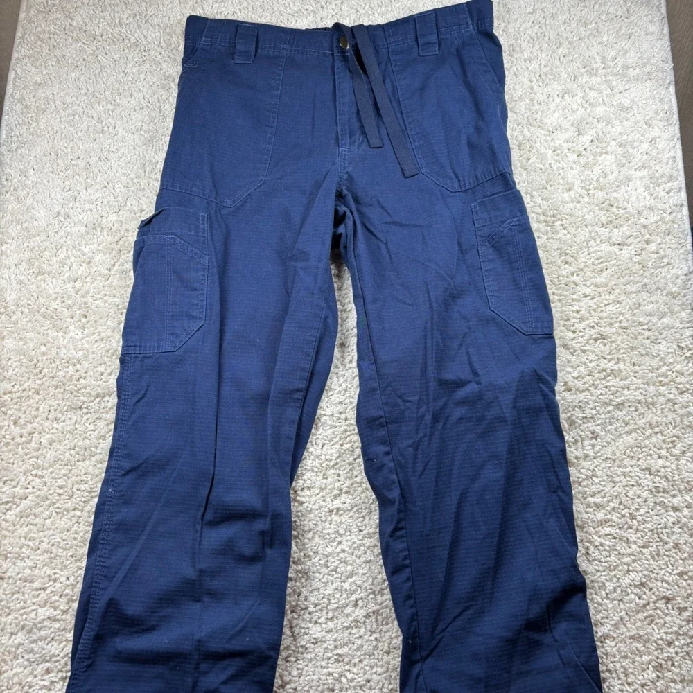 Carhartt Mens Scrub Cargo Pants Medium Tall Navy Blue Ripstop C54108 Medical